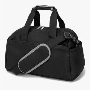 NWOT Classic Black Duffel Bag with Padded Strap